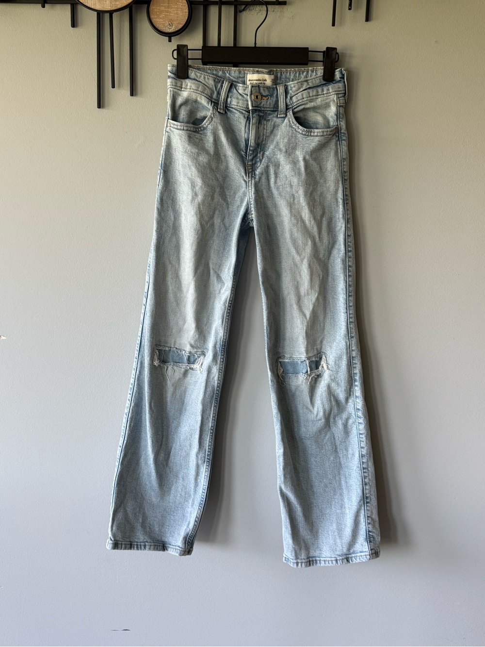 Abercrombie & Fitch kids Light Blue Flare Jeans with Knee Distress